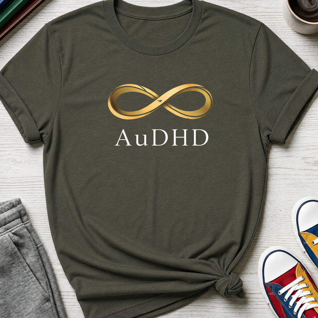 AuDHD Gold Infinity Loop | T-Shirt