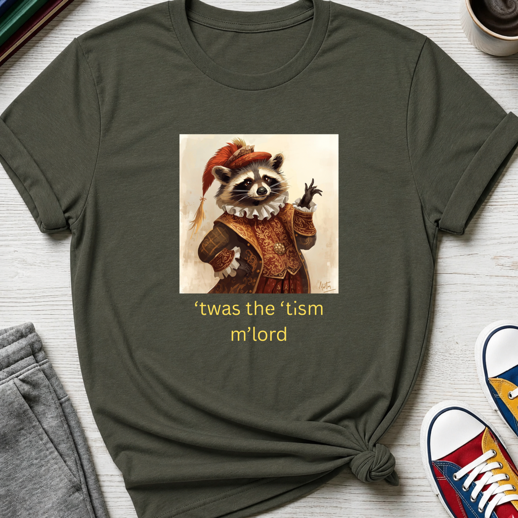 ’twas the ’tism m’lord Medieval Raccoon | T-Shirt