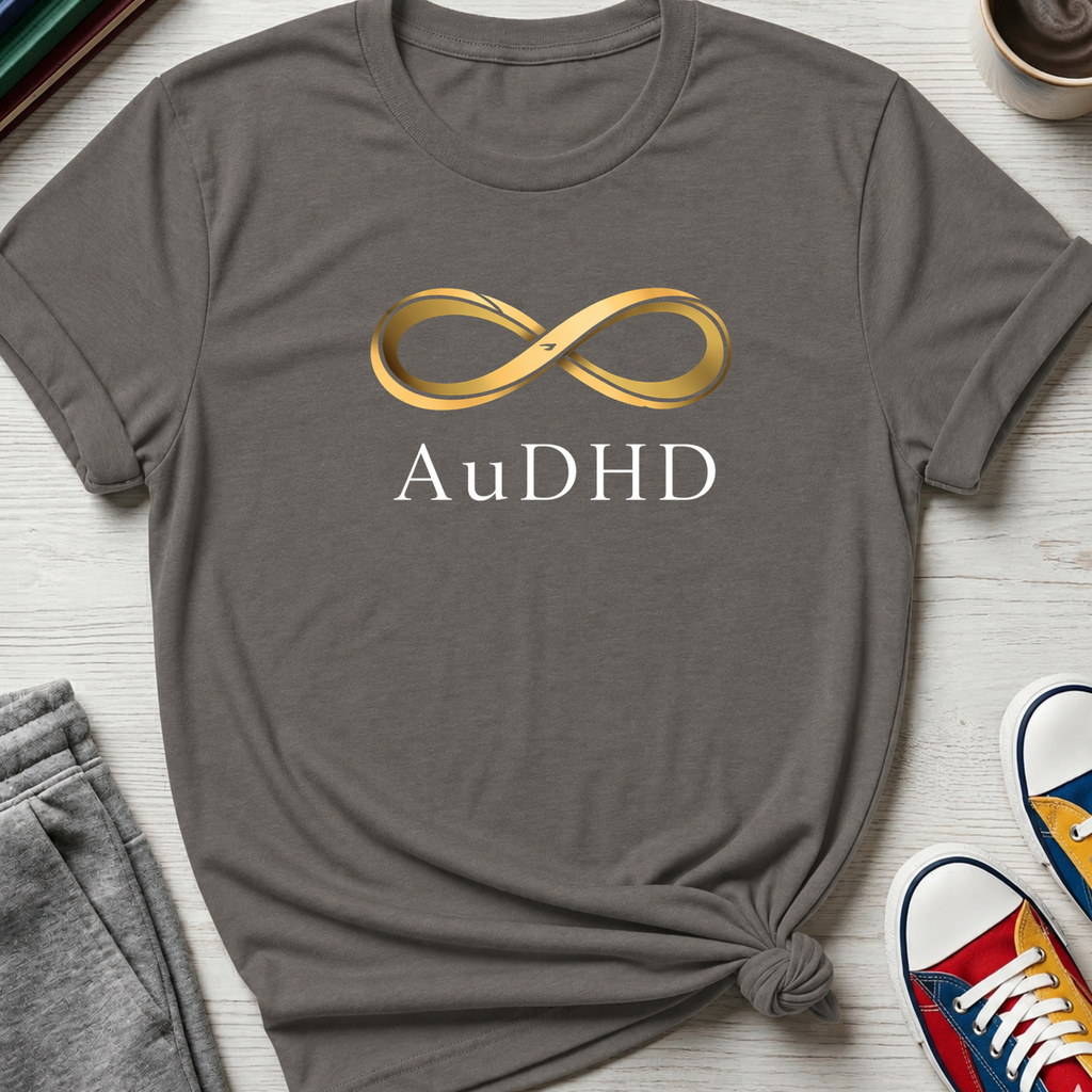 AuDHD Gold Infinity Loop | T-Shirt