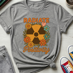 Radiate Positivity Radiation Symbol with Daisies | T-Shirt