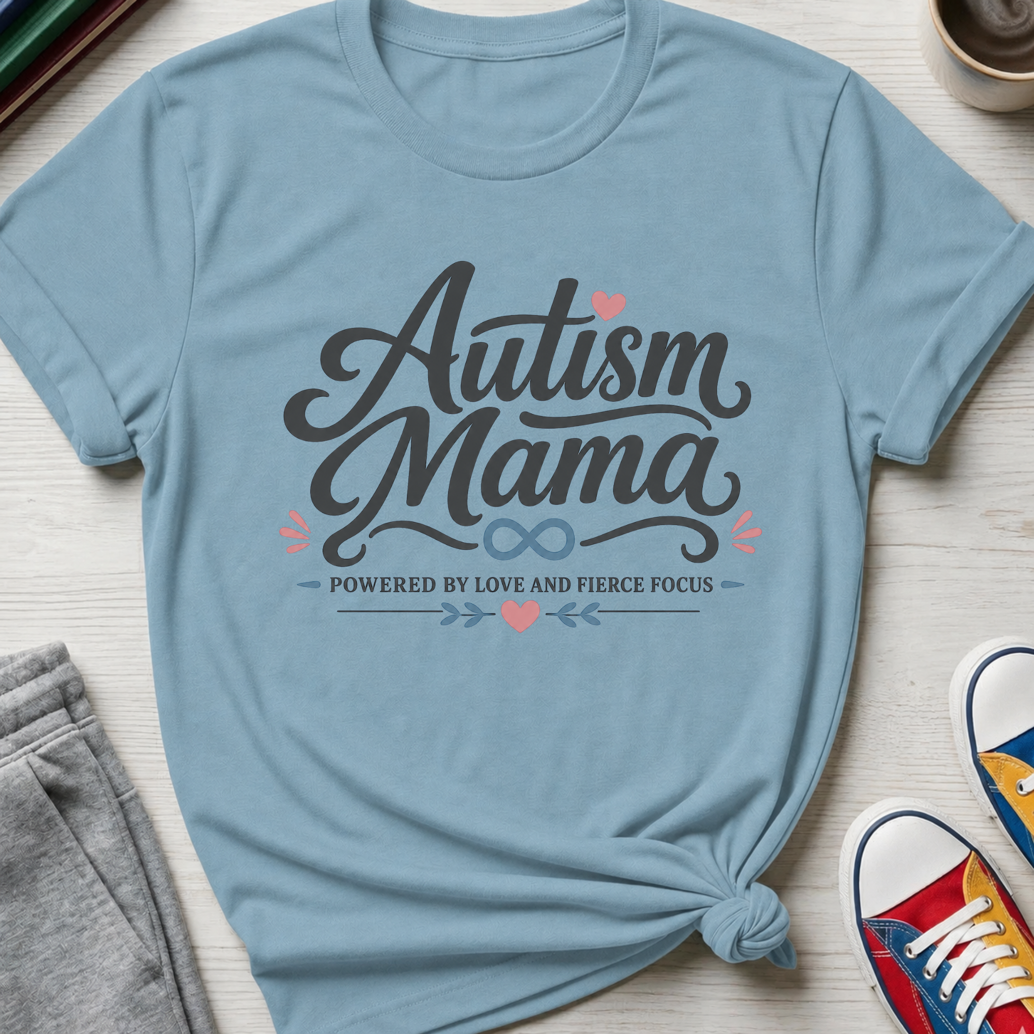 Autism Mama Powered by Love and Fierce Focus | T-Shirt