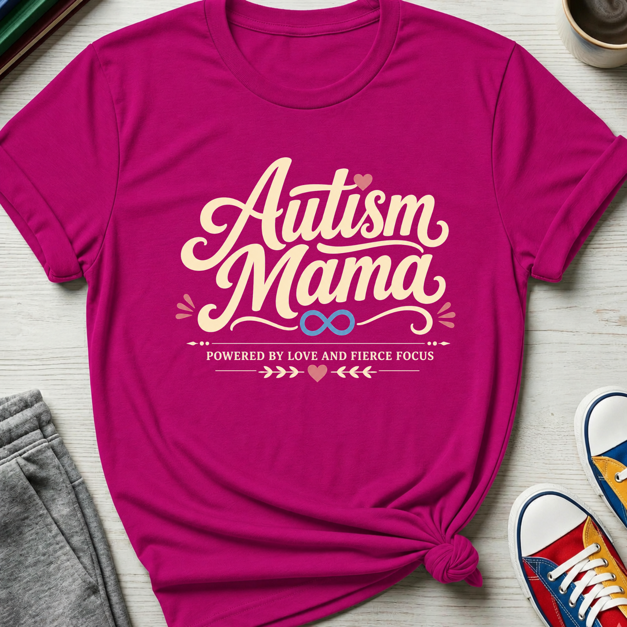 Autism Mama Powered by Love and Fierce Focus | T-Shirt