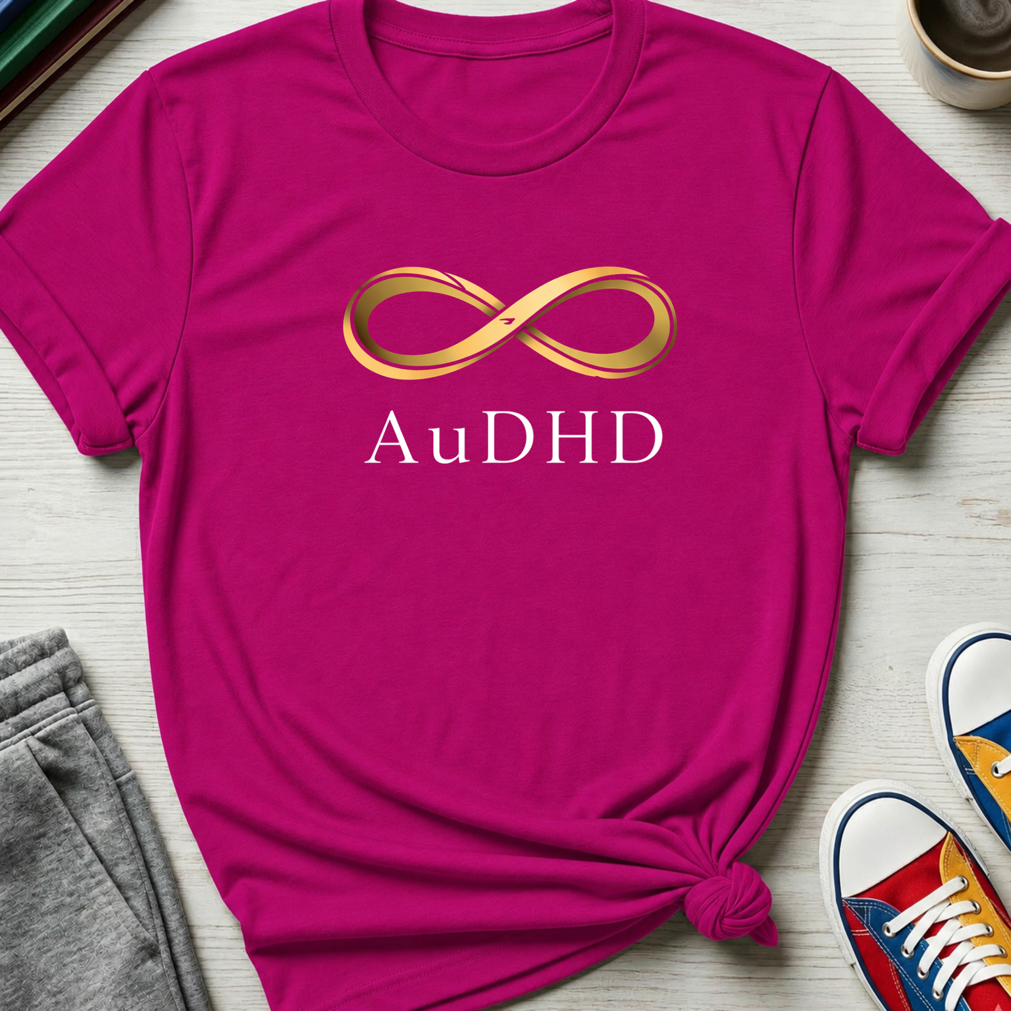 AuDHD Gold Infinity Loop | T-Shirt
