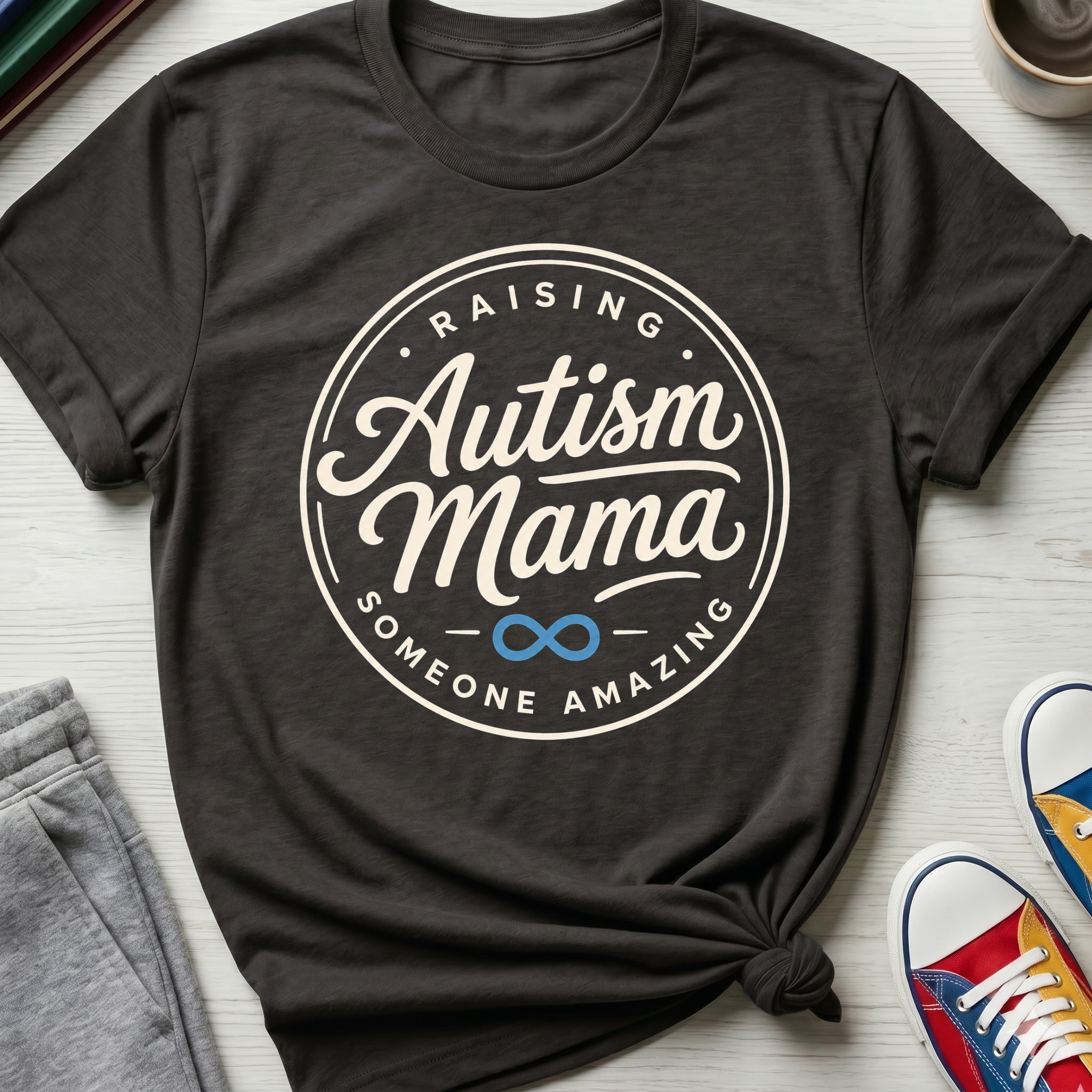 Autism Mama Badge Raising Amazing | T-Shirt