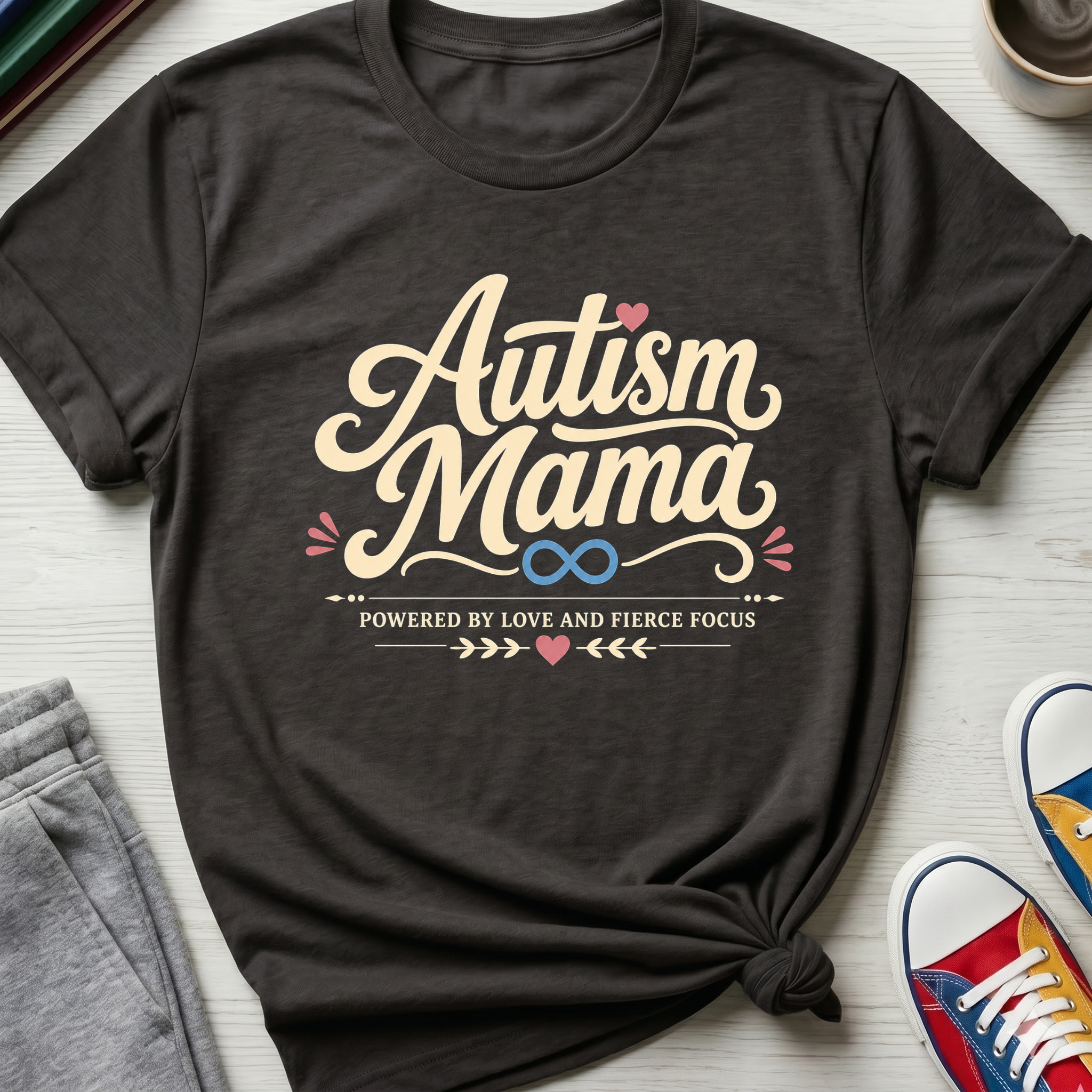 Autism Mama Powered by Love and Fierce Focus | T-Shirt