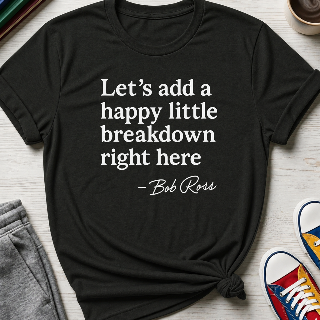 Let's Add a Happy Little Breakdown Bob Ross Quote | T-shirt
