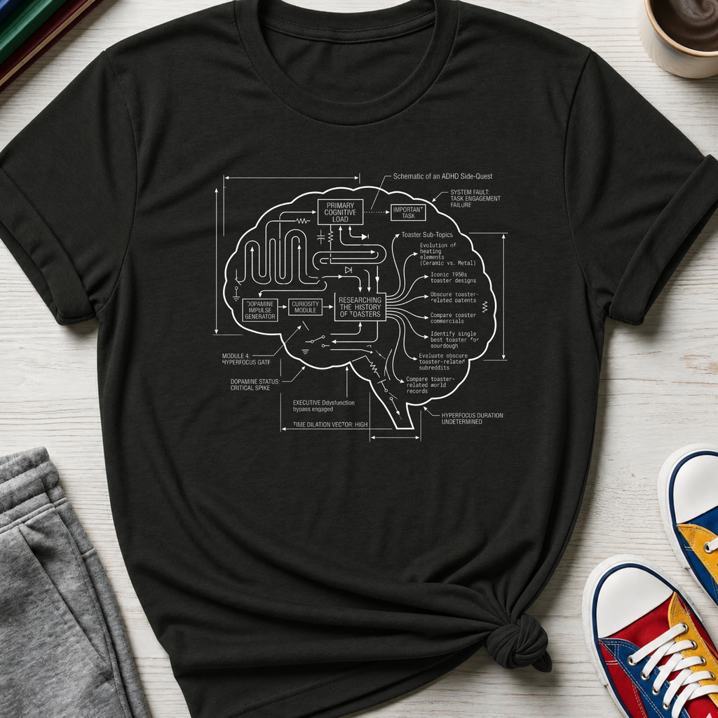 Brain Side Quest Schematic | T-Shirt