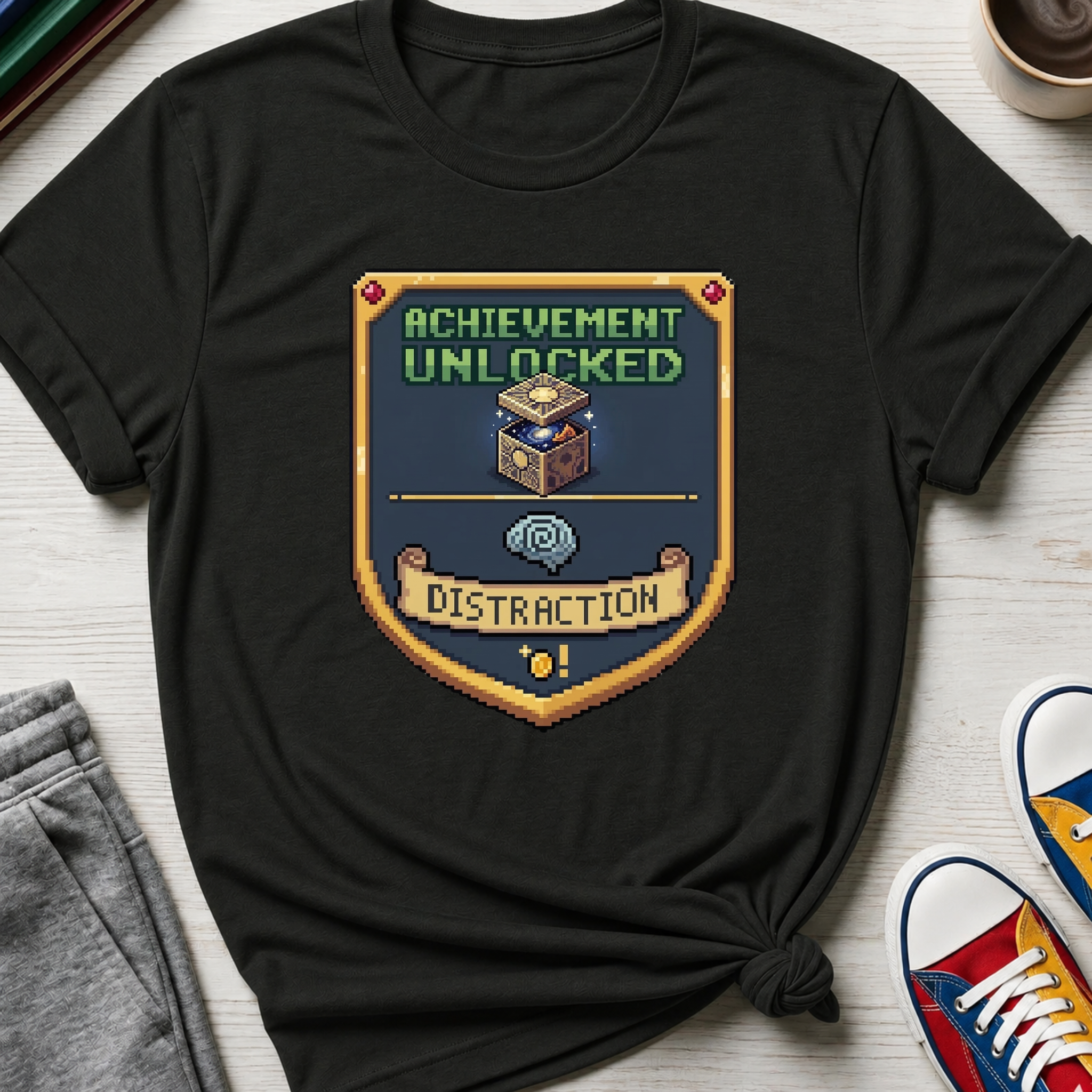 Achievement Unlocked Badge - Distraction | T-Shirt