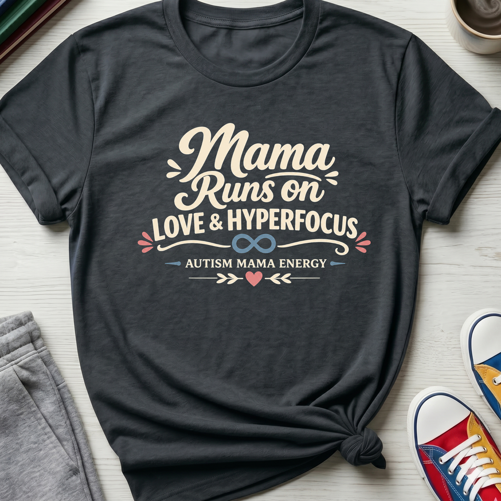 Autism Mama Runs on Love & Hyperfocus | T-Shirt