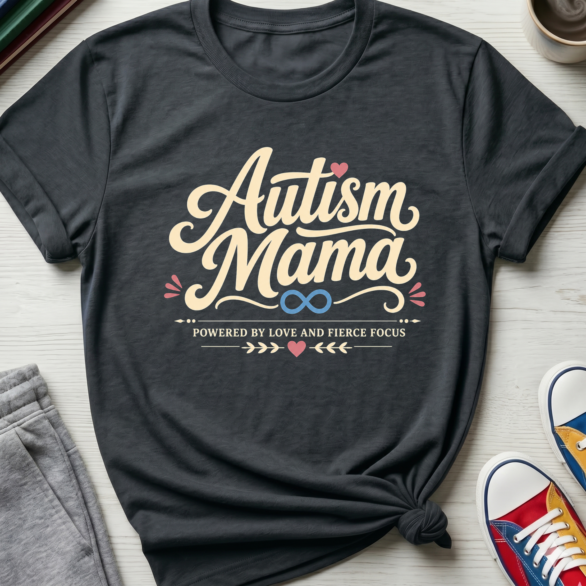 Autism Mama Powered by Love and Fierce Focus | T-Shirt