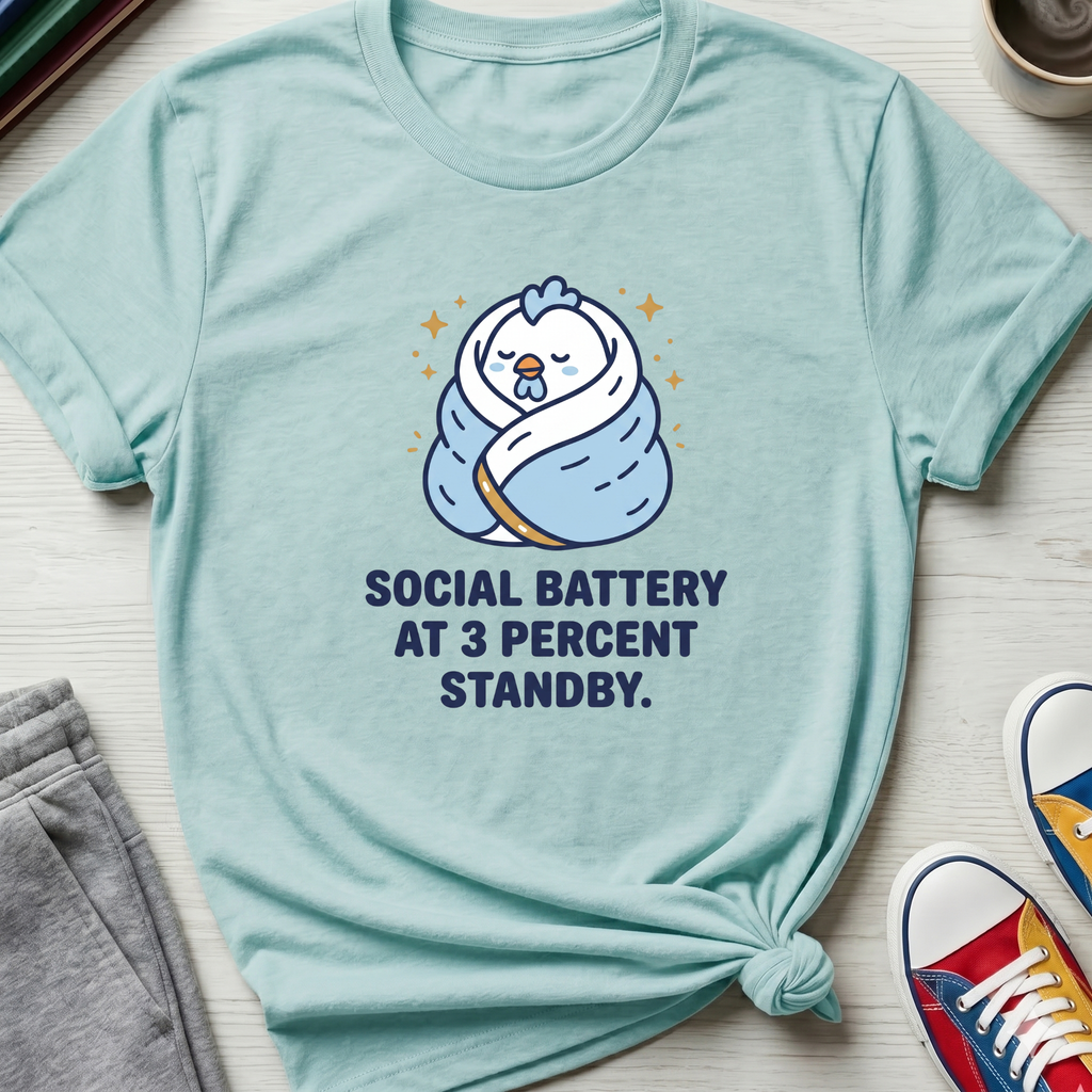 Social Battery 3 Percent Chicken | T-Shirt