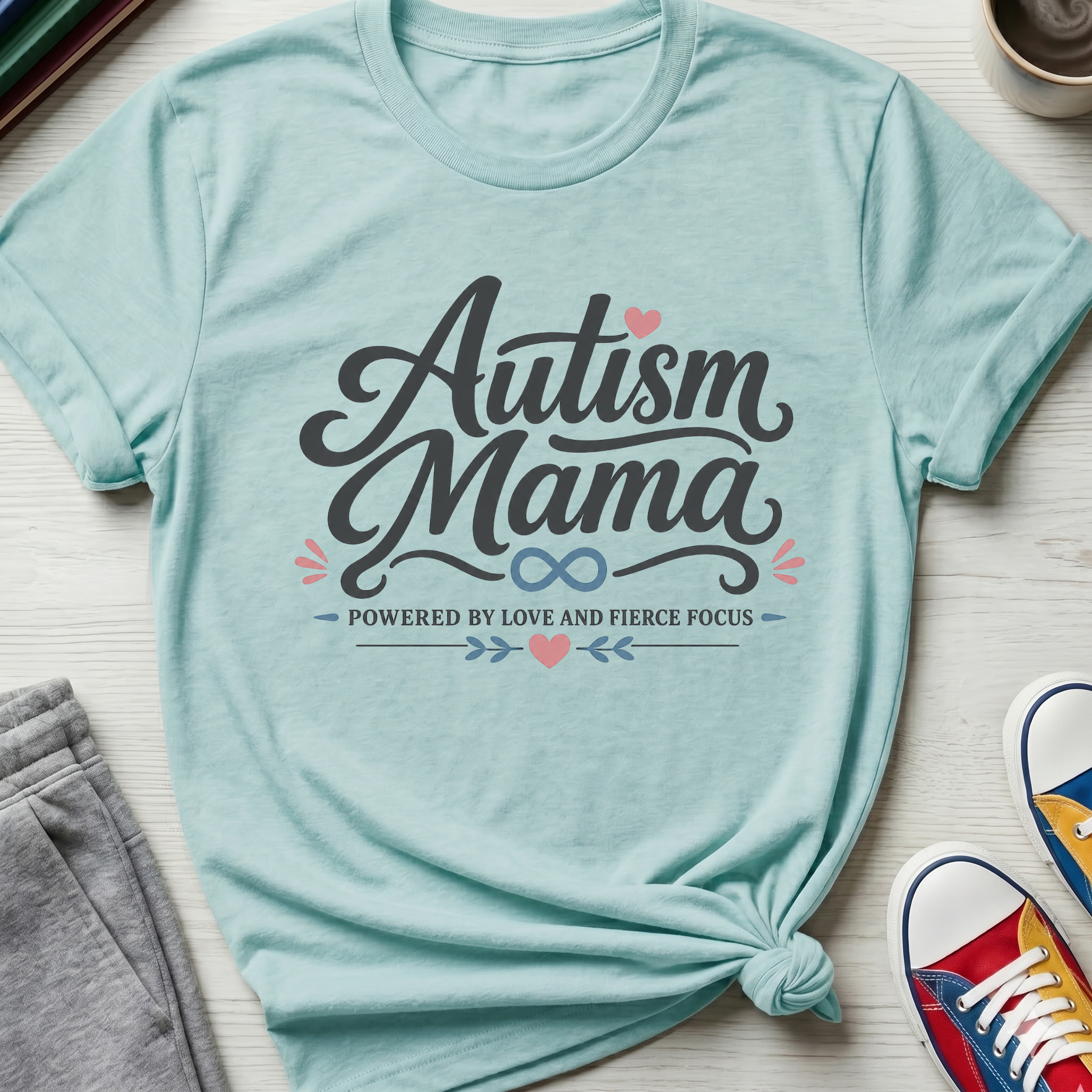 Autism Mama Powered by Love and Fierce Focus | T-Shirt
