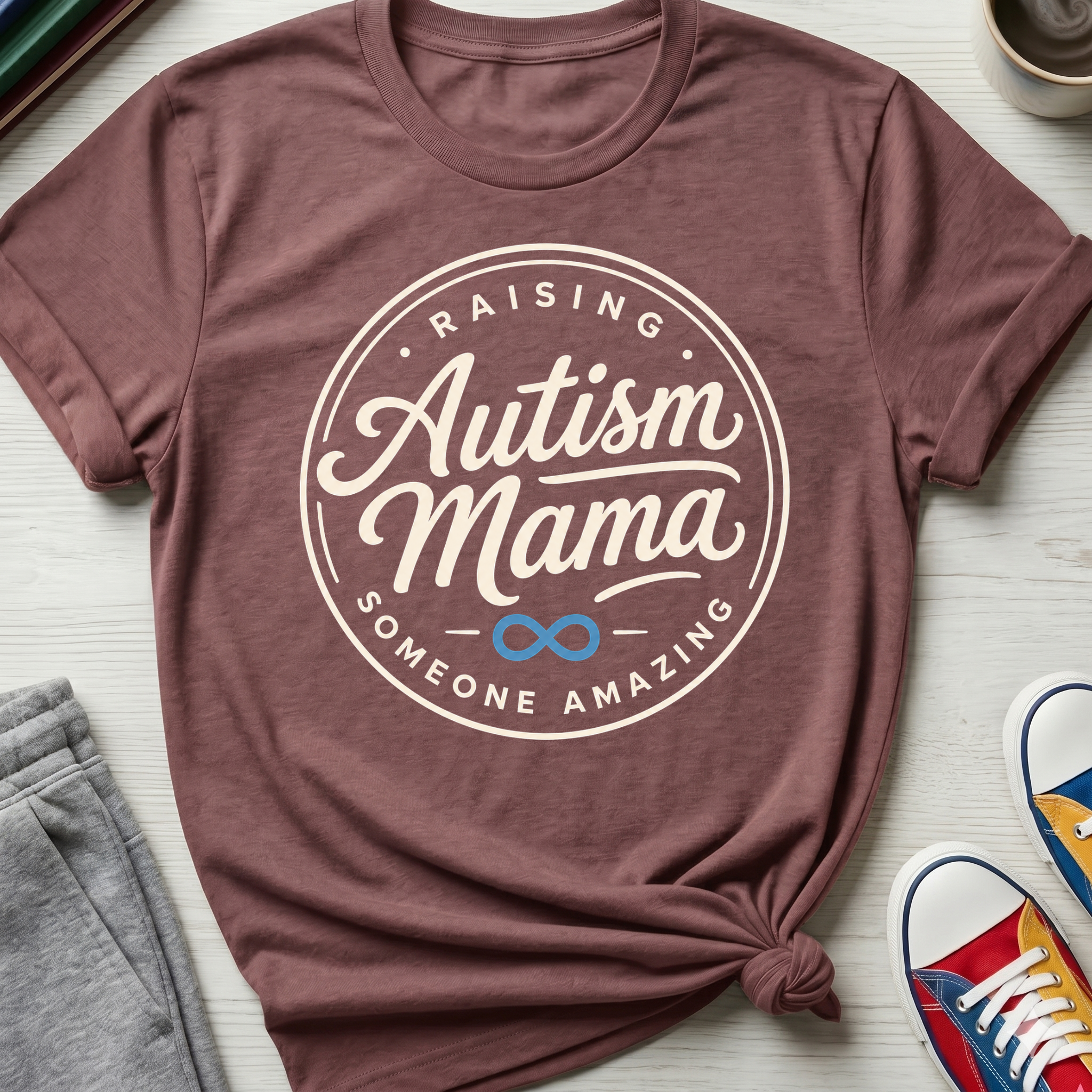 Autism Mama Badge Raising Amazing | T-Shirt