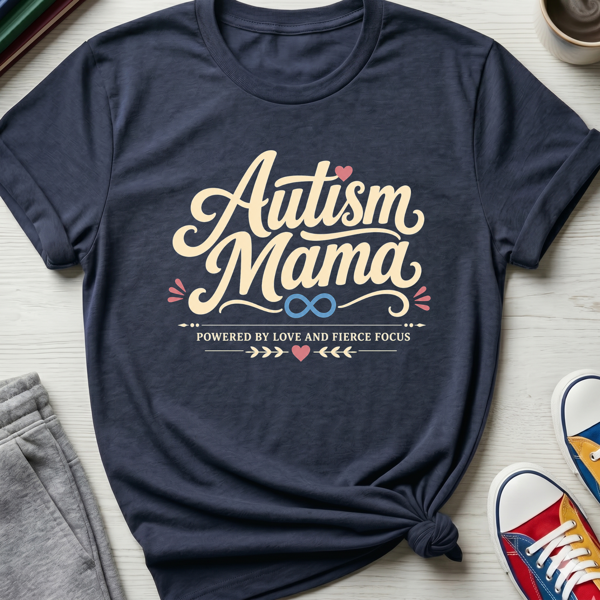 Autism Mama Powered by Love and Fierce Focus | T-Shirt