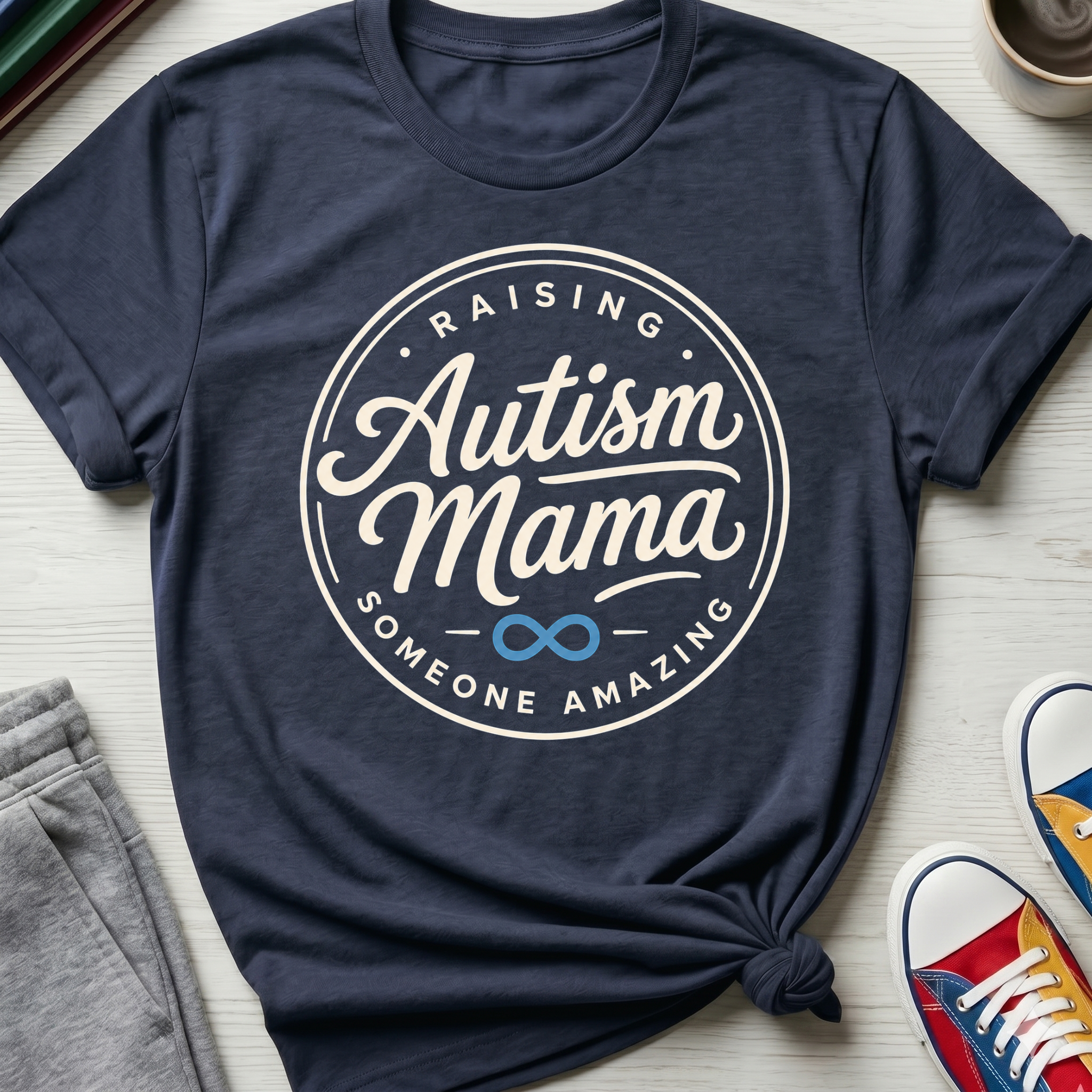 Autism Mama Badge Raising Amazing | T-Shirt