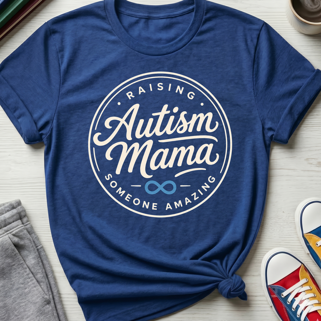 Autism Mama Badge Raising Amazing | T-Shirt