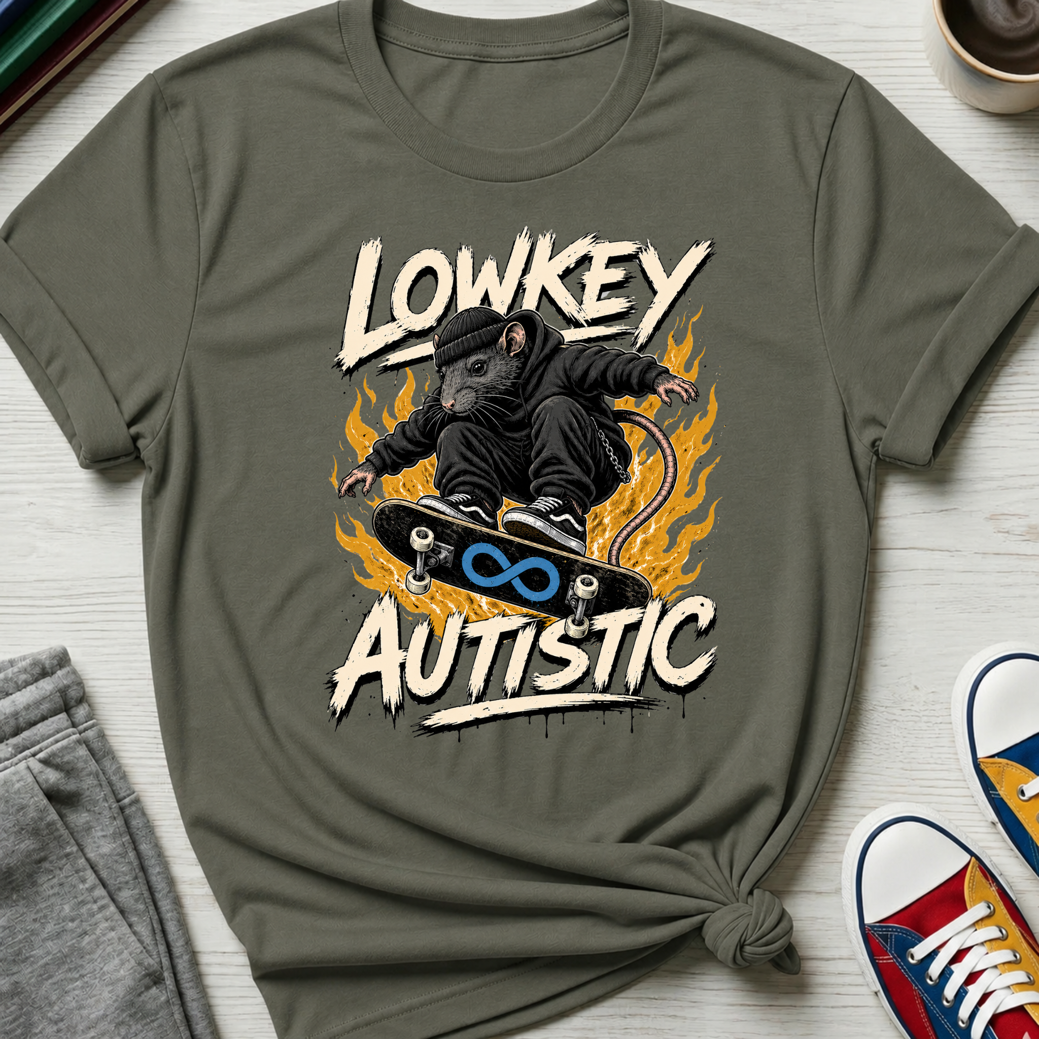 Lowkey Autistic Skate Rat | T-Shirt