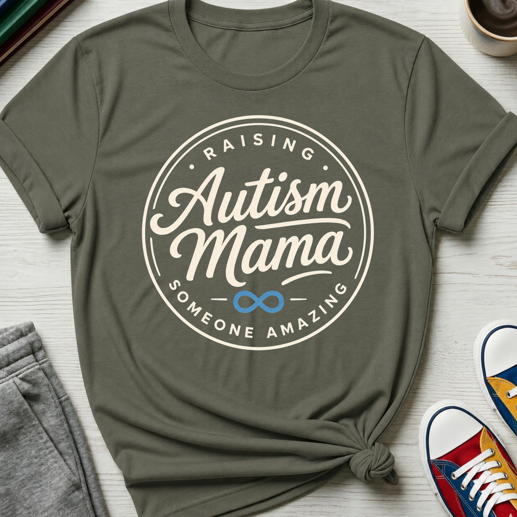 Autism Mama Badge Raising Amazing | T-Shirt