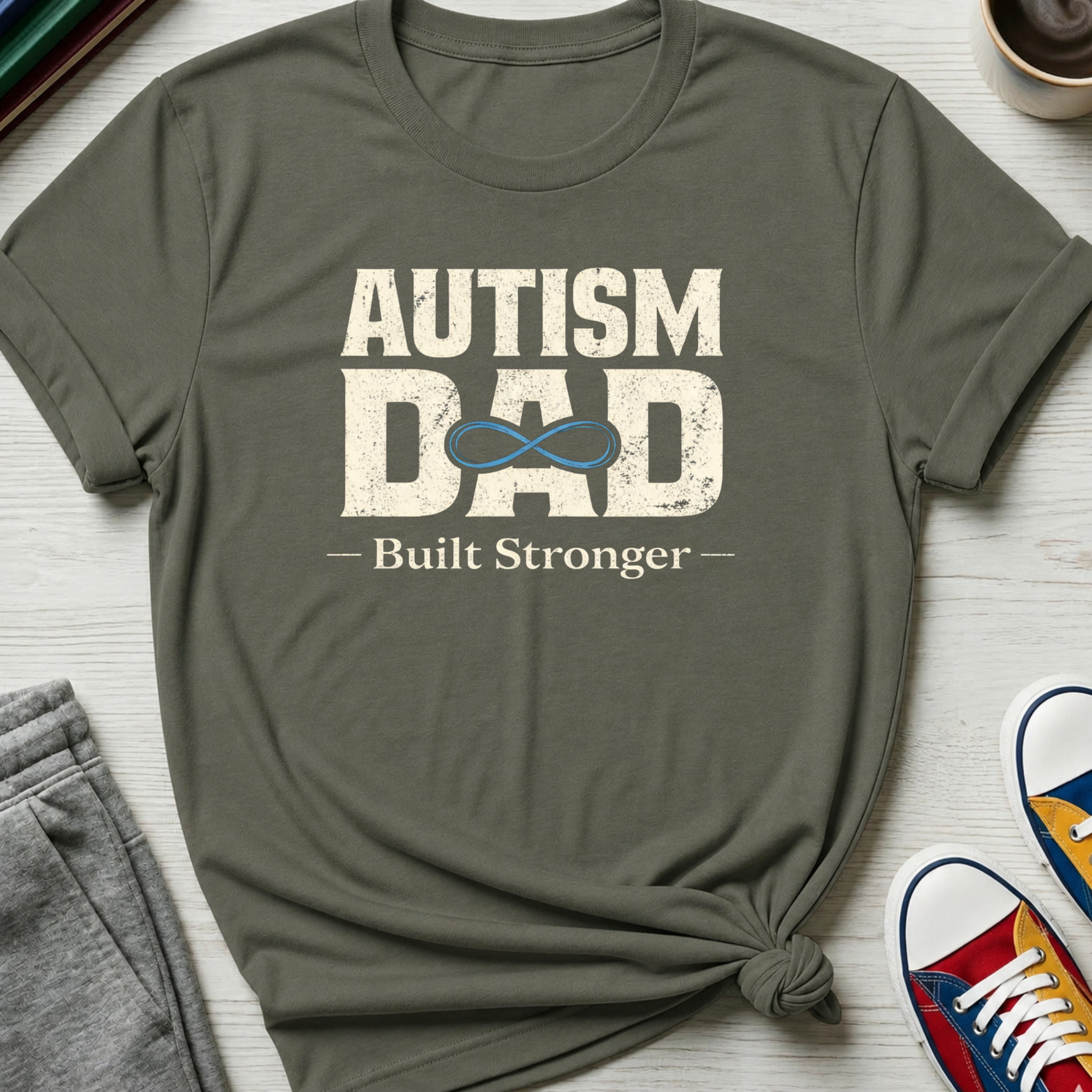 Autism Dad Built Stronger | T-Shirt