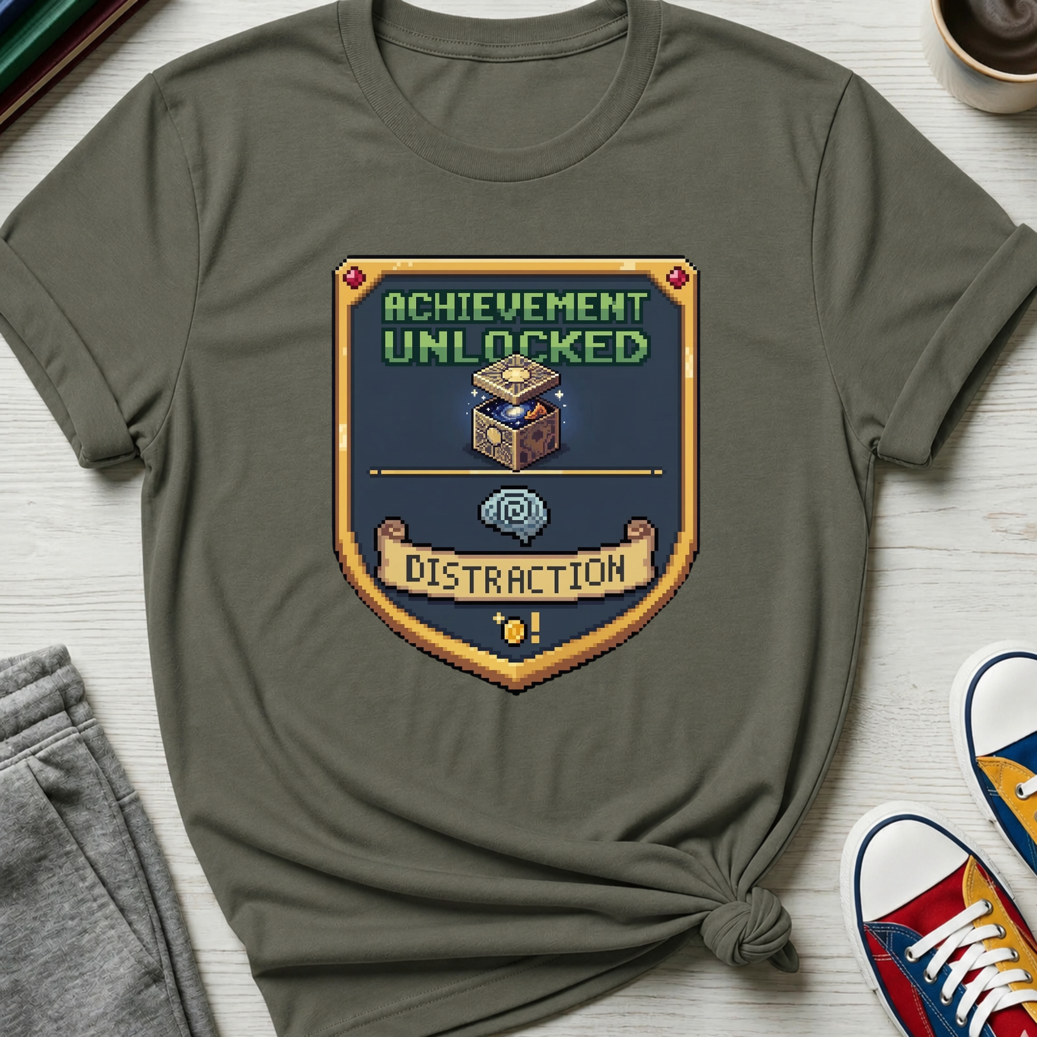 Achievement Unlocked Badge - Distraction | T-Shirt