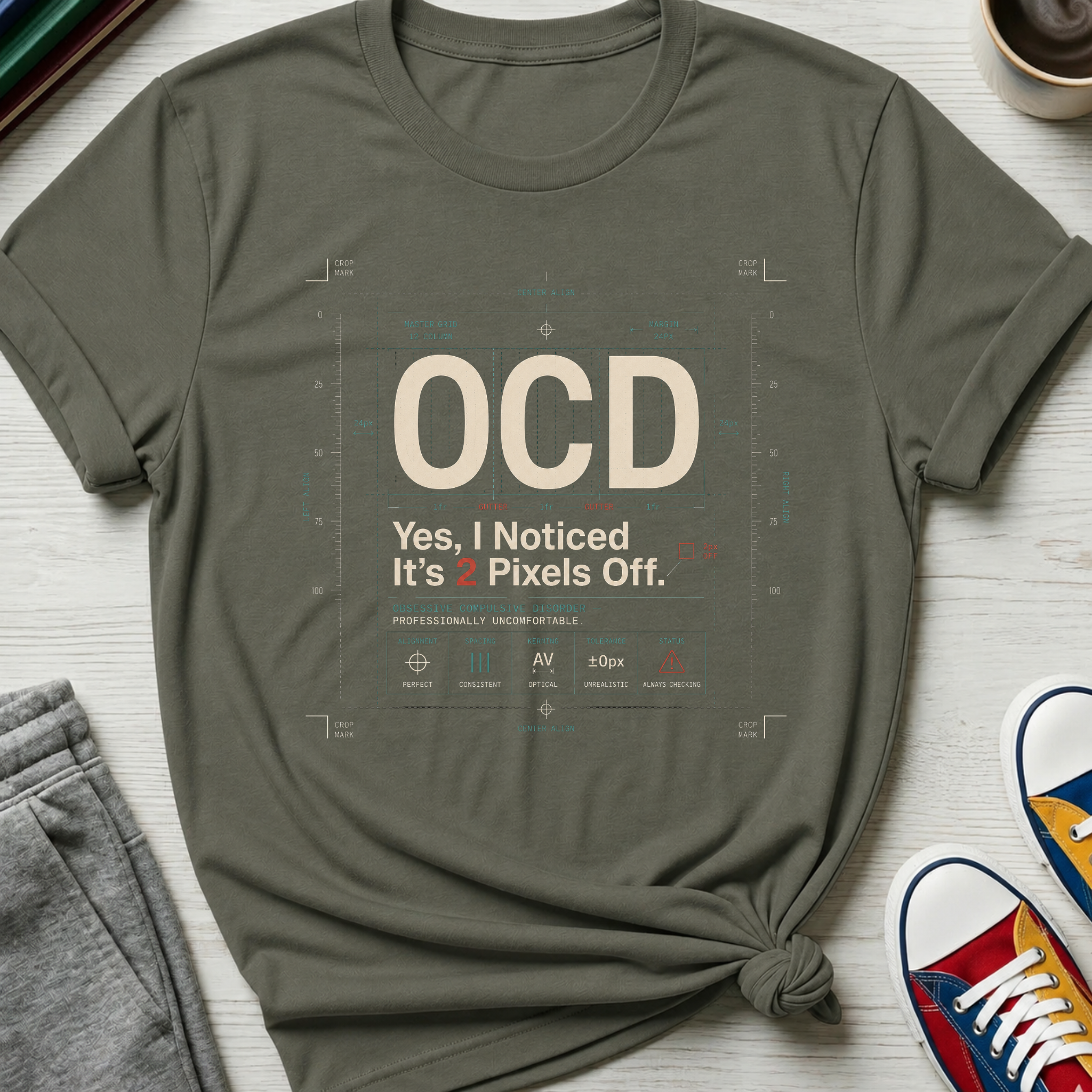 OCD 2 Pixels Off | T-Shirt