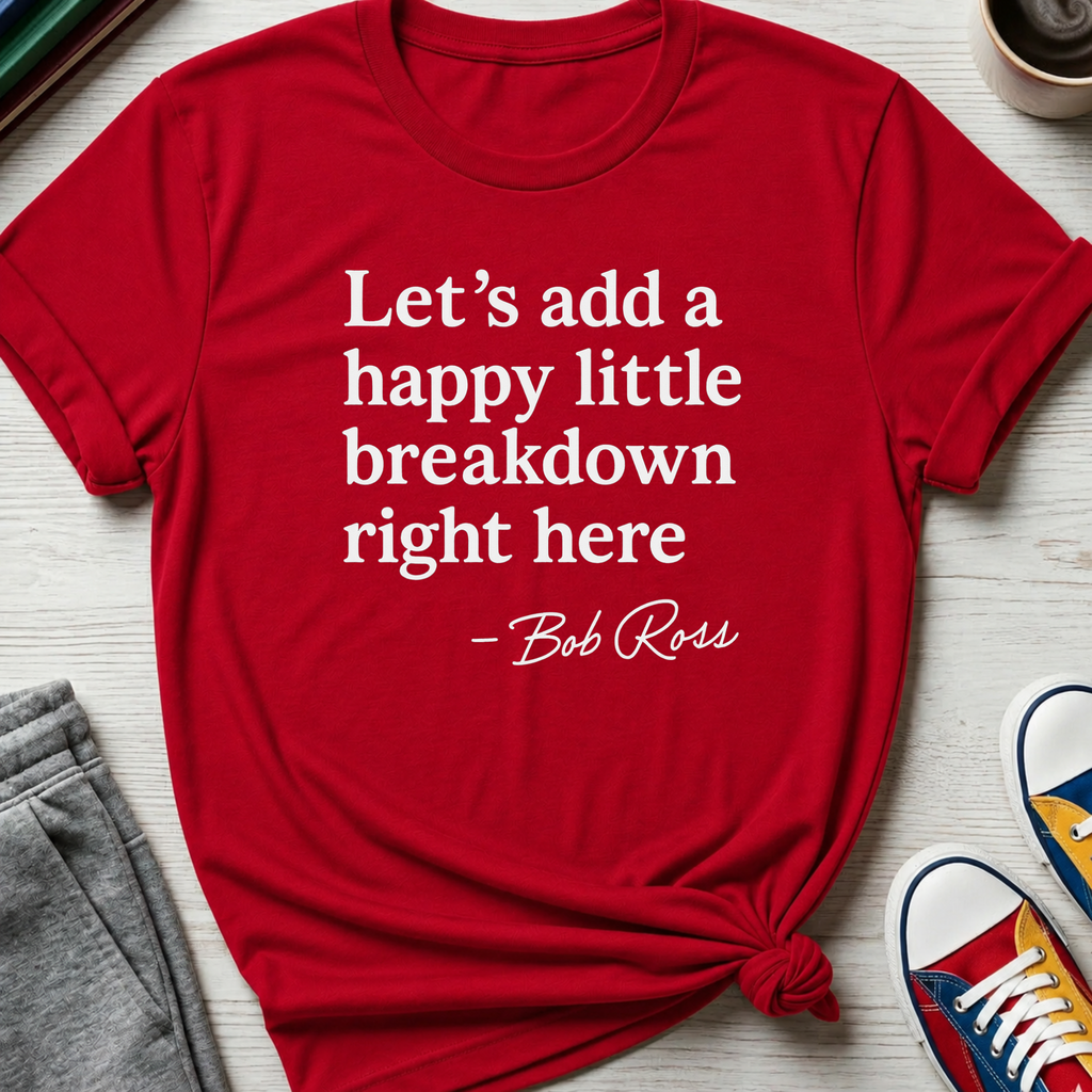 Let's Add a Happy Little Breakdown Bob Ross Quote | T-shirt