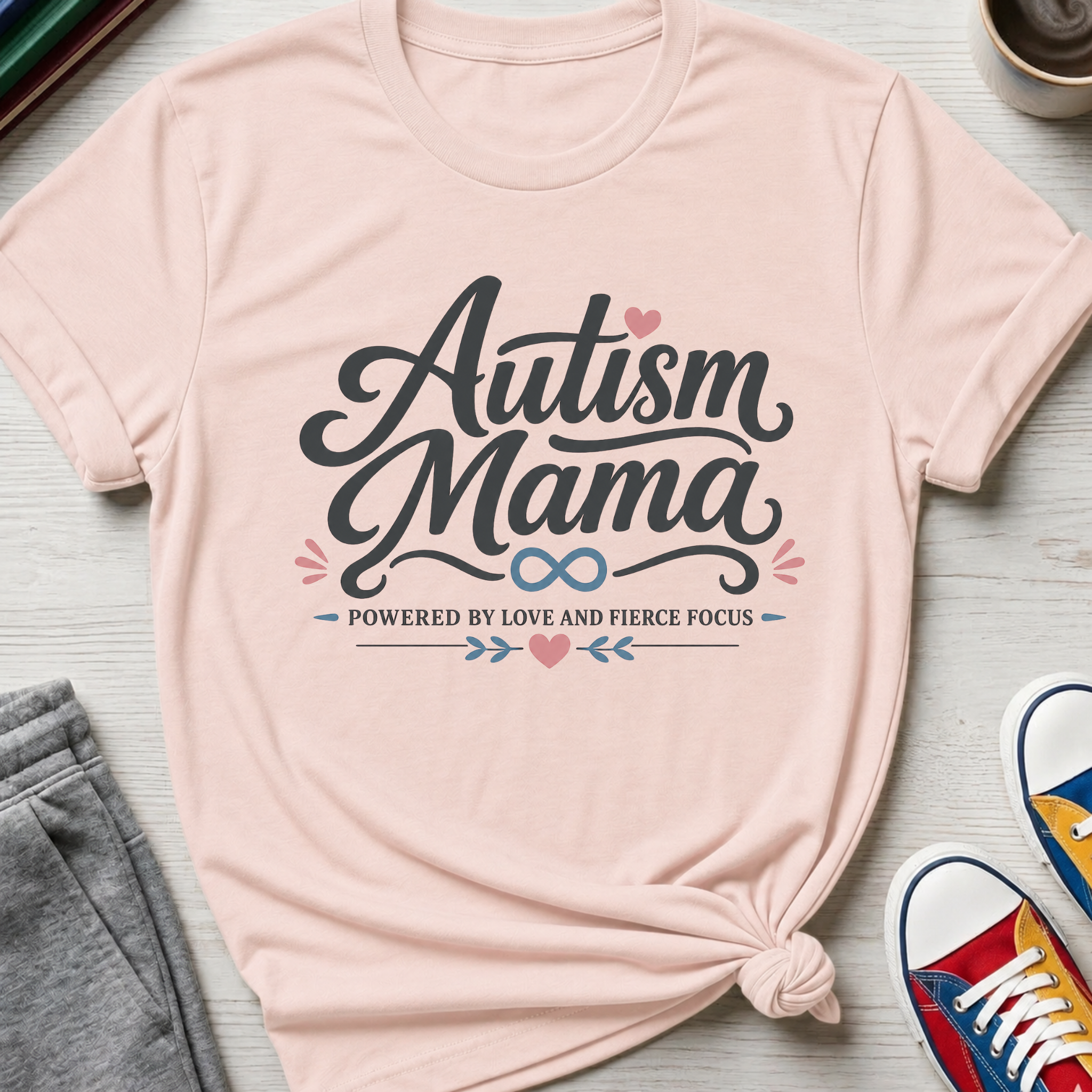 Autism Mama Powered by Love and Fierce Focus | T-Shirt
