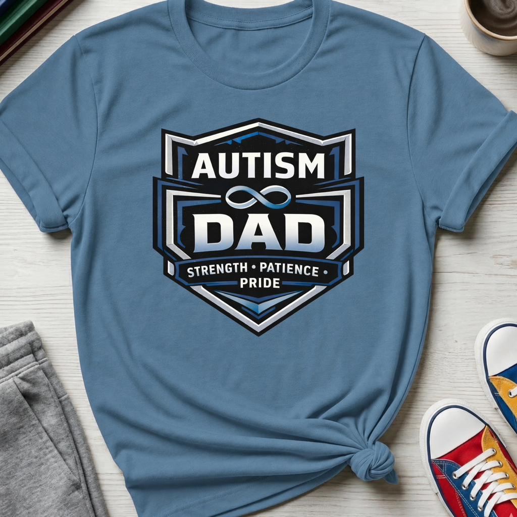 Autism Dad Shield Strength Pride | T-Shirt