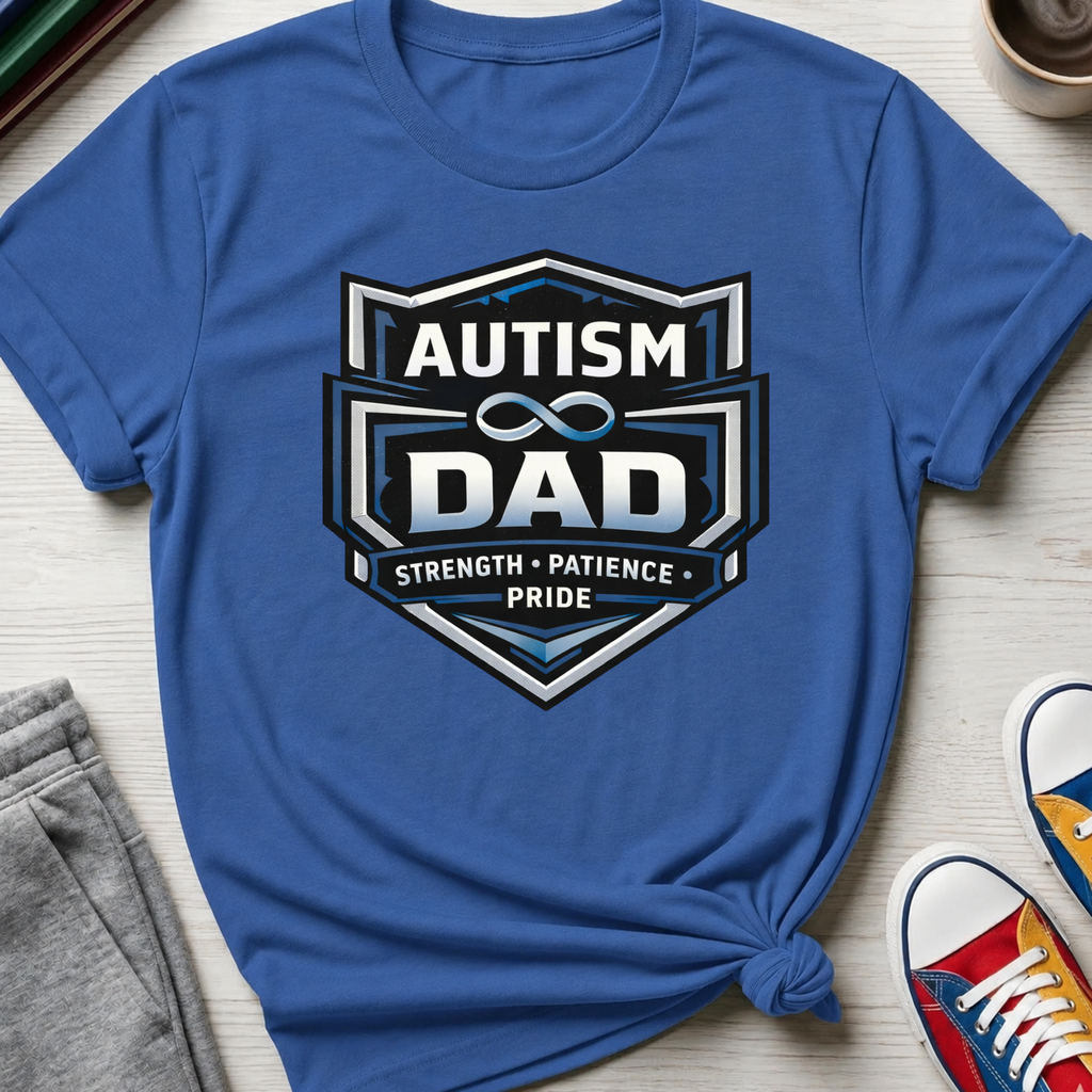 Autism Dad Shield Strength Pride | T-Shirt