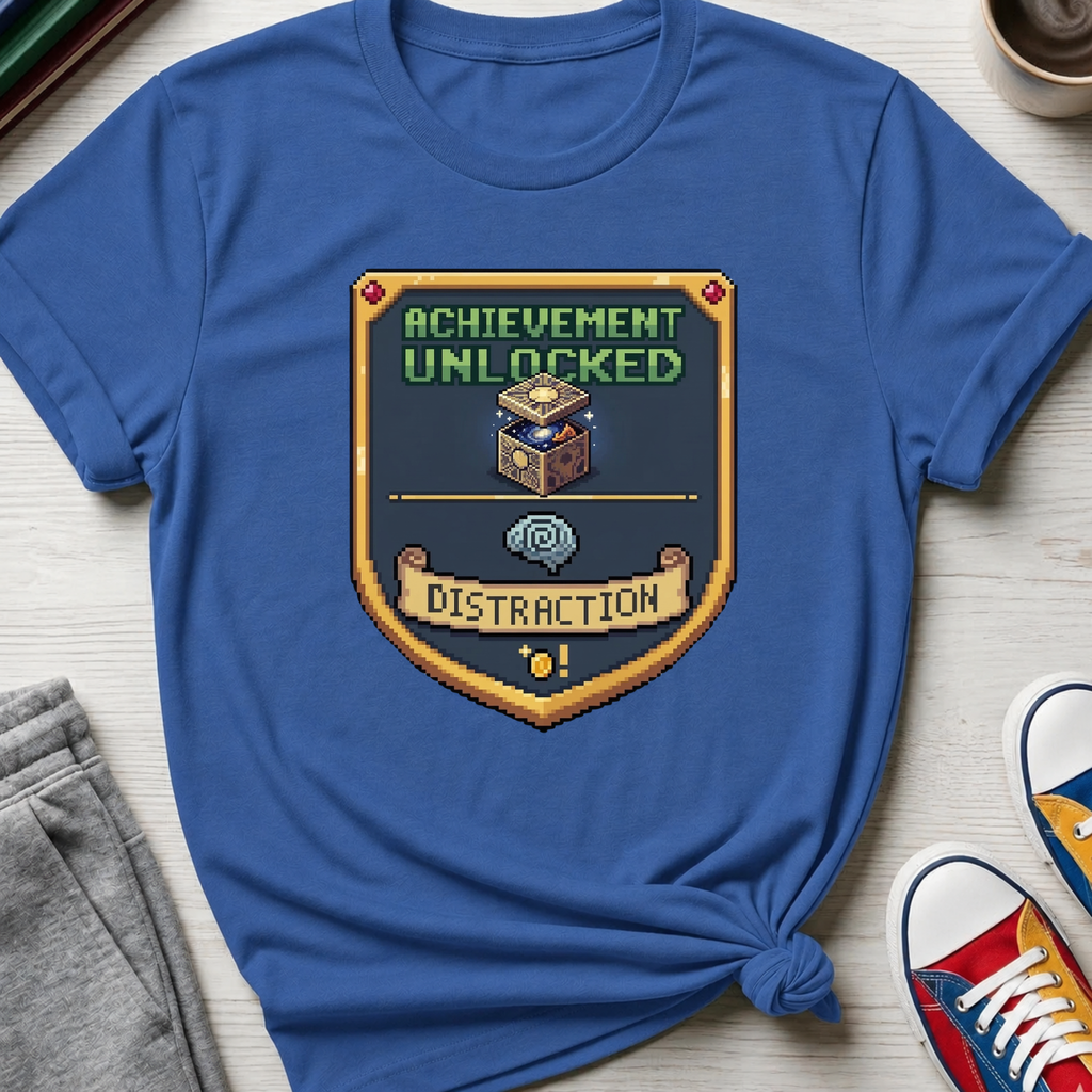 Achievement Unlocked Badge - Distraction | T-Shirt