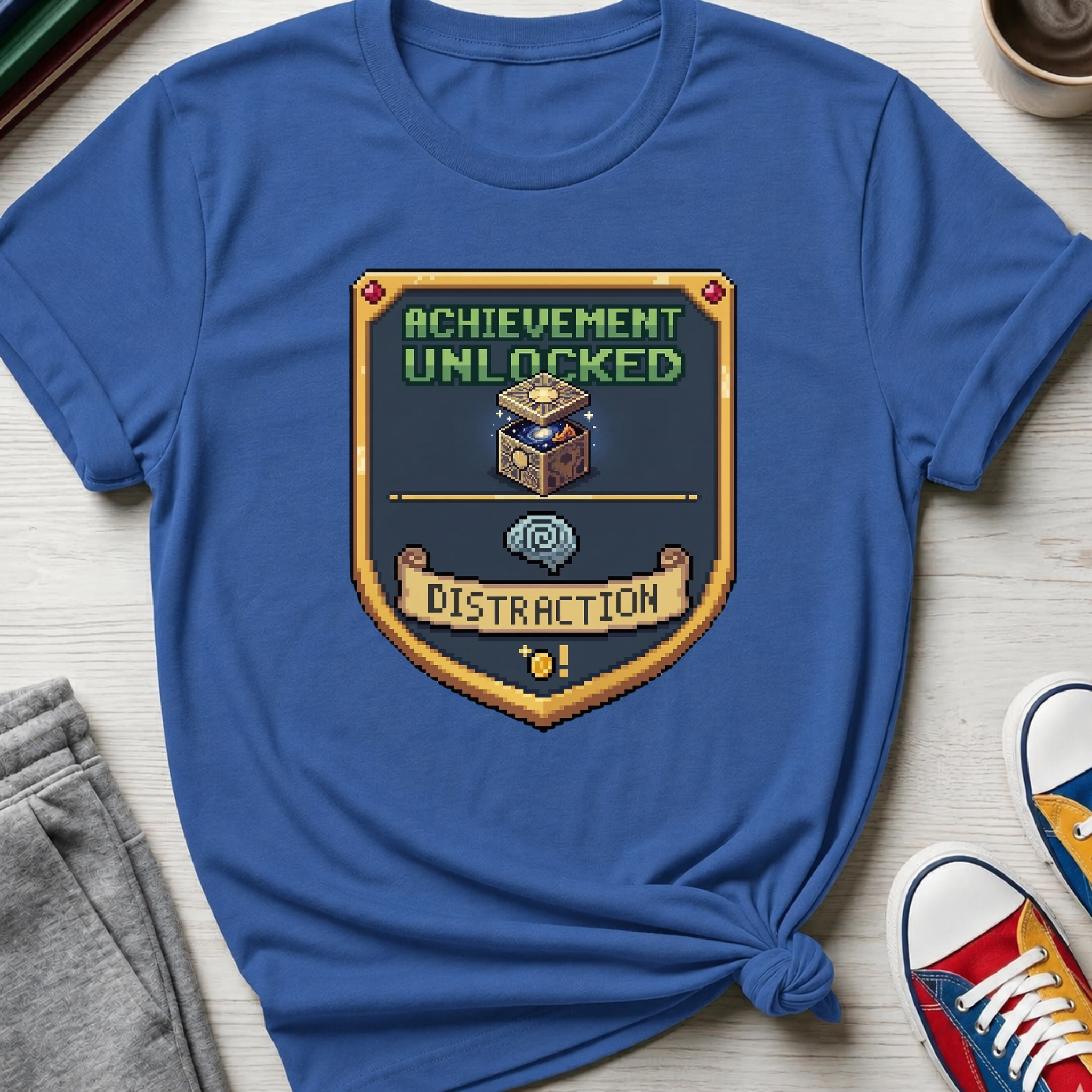 Achievement Unlocked Badge - Distraction | T-Shirt