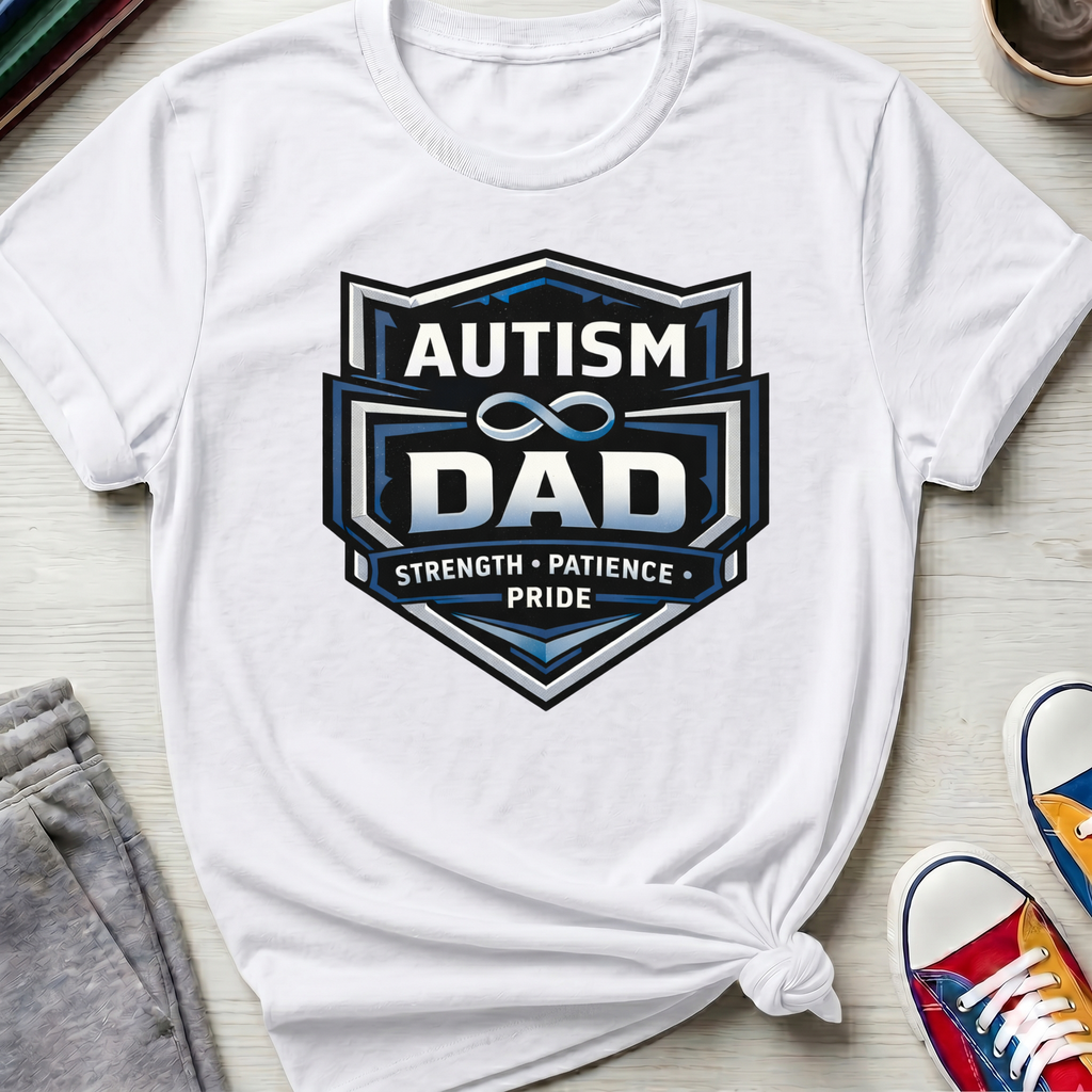 Autism Dad Shield Strength Pride | T-Shirt