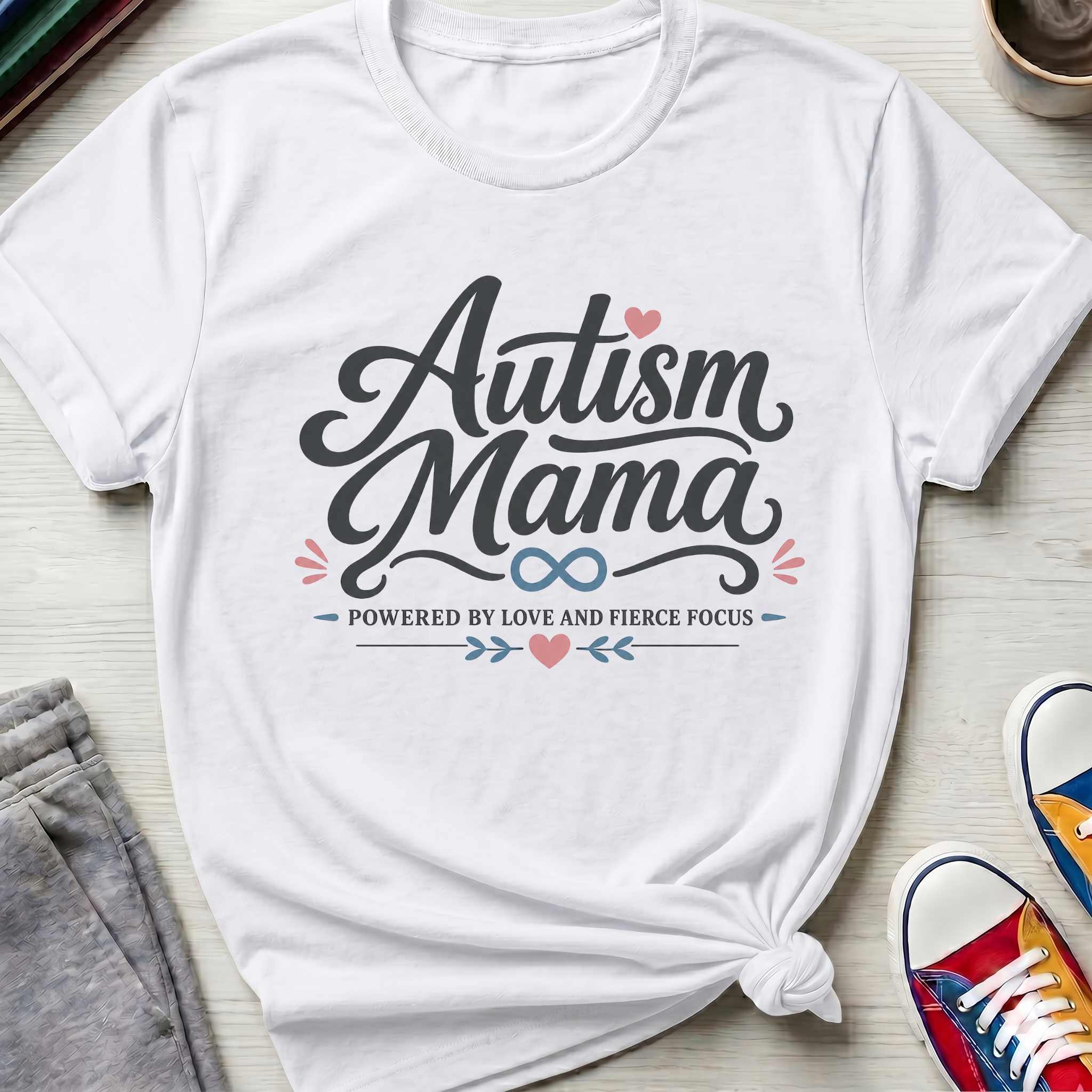 Autism Mama Powered by Love and Fierce Focus | T-Shirt